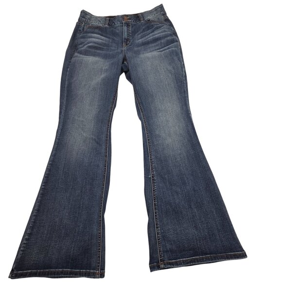 Lane Bryant Women's Denim Jeans Bootcut Low Rise Blue Size 16 Classic - Picture 1 of 12